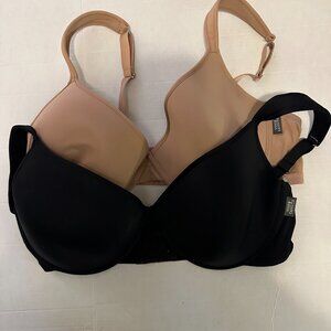 Vince Camuto 42C Bra Lot of 2 Black Nude Underwire Molded T-Shirt Bras
